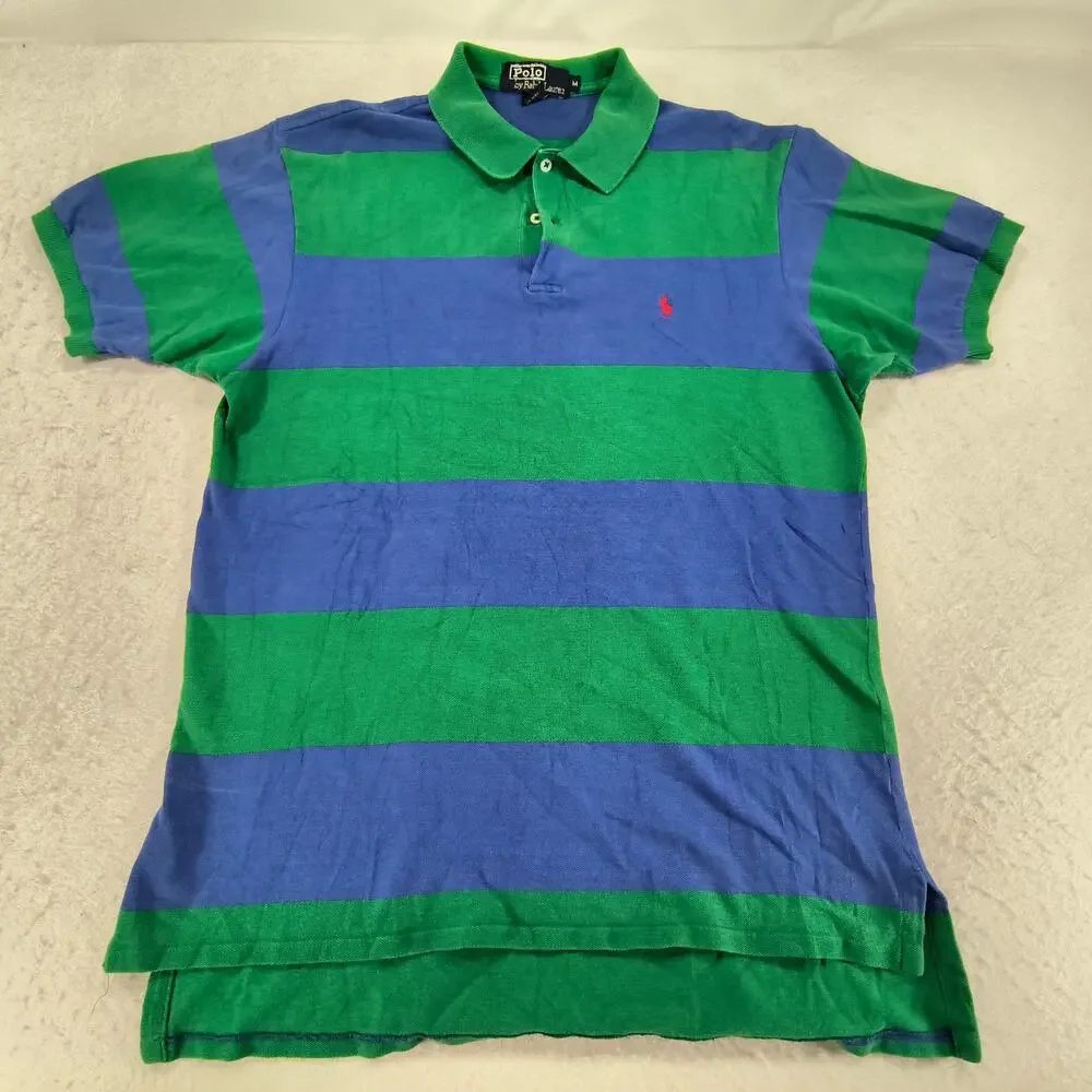 Polo by Ralph Lauren Casual Collared Polo Shirt Mens Size Medium M Blue Green